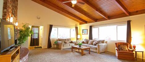 スマートテレビ、暖炉、テレビゲーム、Netflix