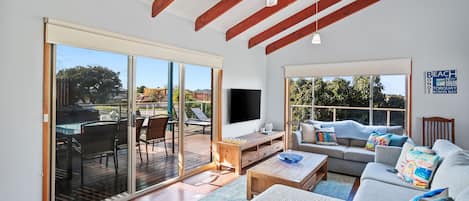 Smart TV, fireplace, DVD player, ping pong