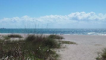 Playa en los alrededores, camastros y toallas de playa