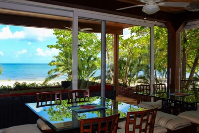 Elegant Custom Beachfront Villa With Floor To Ceiling Glass Walls, 180 Sea-View 