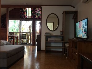 Televisión, reproductor de DVD y libros