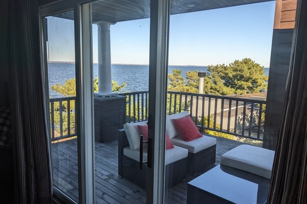 300 SF Deck off the Master Bedroom with Full Bay Views