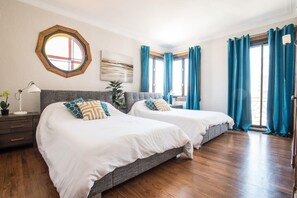 3 bedrooms, memory-foam beds, desk, iron/ironing board