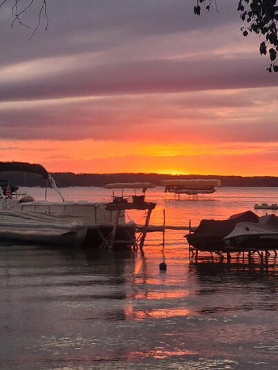 Spectacular Lake Front Home on Beautiful Higgins Lake with Amazing Sunset Views