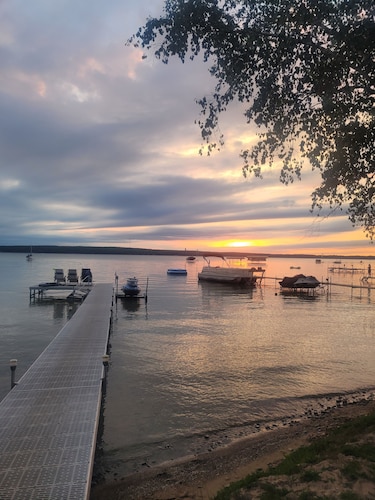 Spectacular Lake Front Home on Beautiful Higgins Lake with Amazing Sunset Views