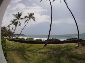 Guests can enjoy breathtaking ocean views from this serene coastal retreat.