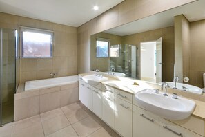 Hair dryer, towels, toilet paper