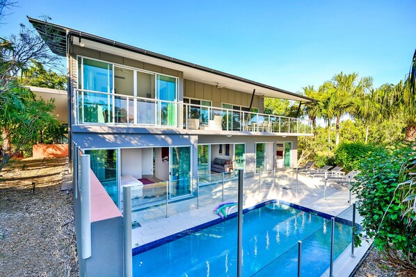 A heated pool, a lap pool