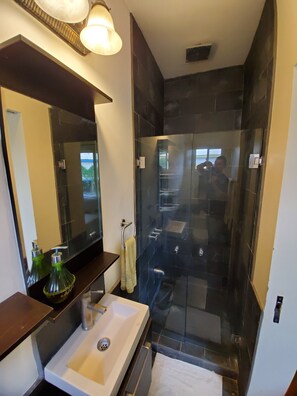 Shower - Private Oceanview Bungalow #9 (Playa Hermosa)