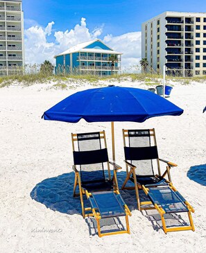 Beach nearby, sun-loungers