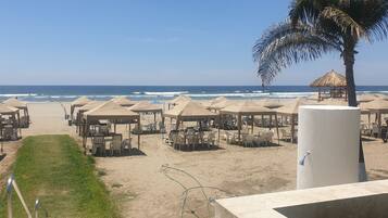 Sun-loungers, beach towels