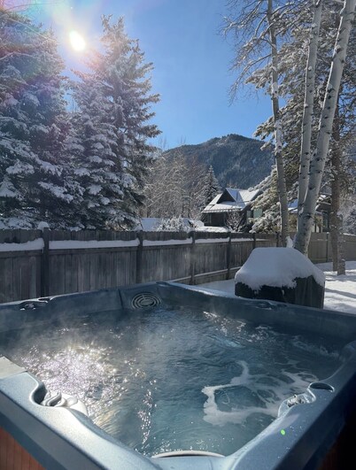 MODERN Monet Blue Aspen Victorian Whole House In Town, with Private Hot Tub!