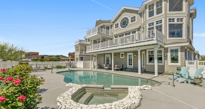 Luxury Ocean Front Mansion with Heated Pool, Elevator, Grill and Suites Galore