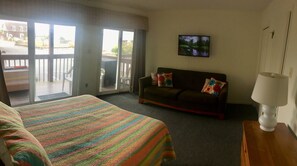 Smart TV, fireplace, DVD player, books