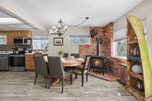 Fridge, microwave, oven, stovetop - Hideaway Chalet-Cozy, Comfortable, and Quite!  On Canal with Large Outdoor space (Cadillac)