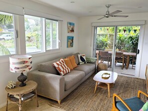 Smart TV, DVD player, books, stereo