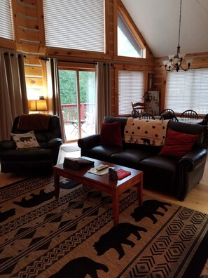 Smart TV, fireplace, video games, DVD player