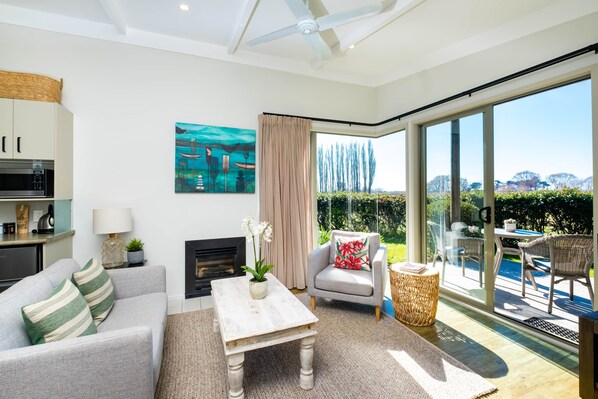 TV, fireplace, DVD player