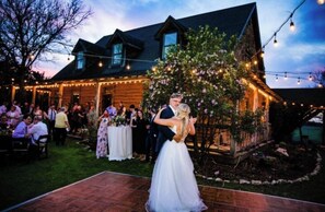 Outdoor banquet area