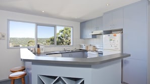 Fridge, microwave, dishwasher, toaster