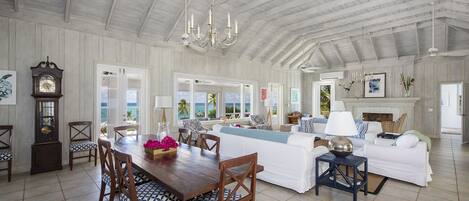 Televisión, chimenea, videojuegos y reproductor de DVD