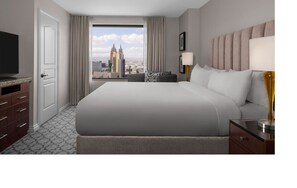 1 bedroom, desk, iron/ironing board, travel cot