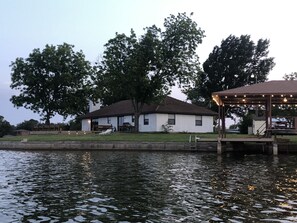 Enjoy the night time breeze and open water views from the lighted dock!