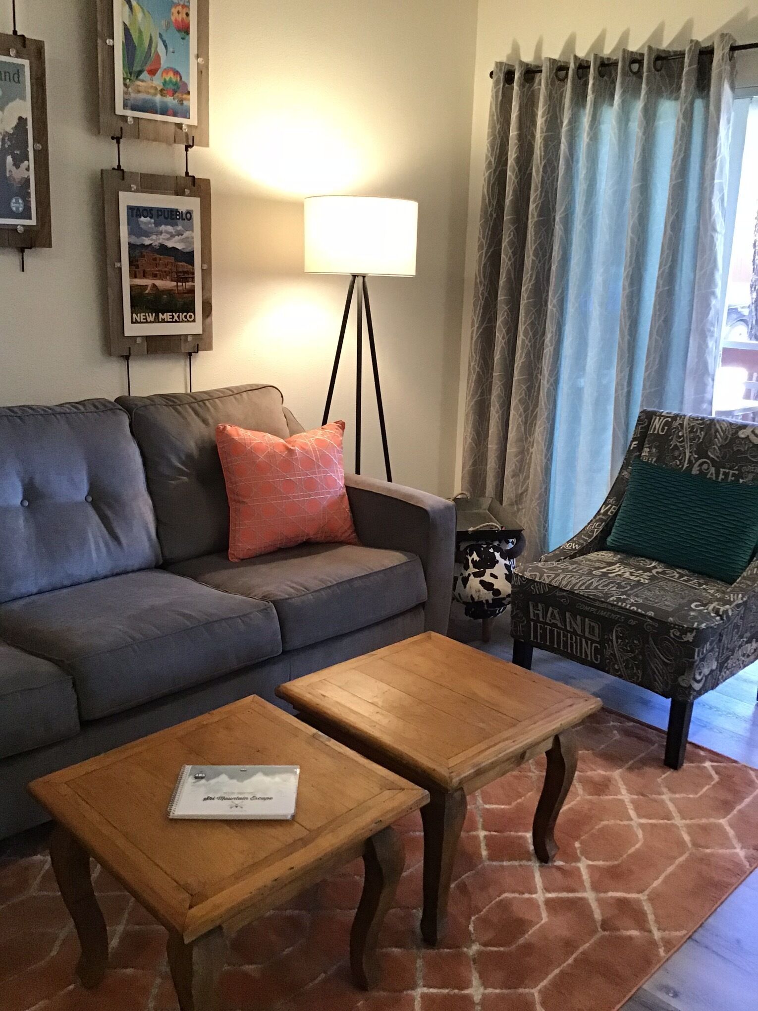 Smart TV, chimenea, reproductor de DVD y libros 