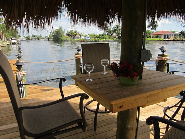Outdoor dining - Spectacular Water Views from Every Bedroom! 4 Intersecting Canals! (Cape Coral)