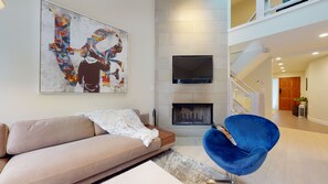 TV, fireplace - TELEMARK 25 | Ski-In, Ski-Out Access | Steps To Ski Lifts | Renovated Townhome (Whistler)