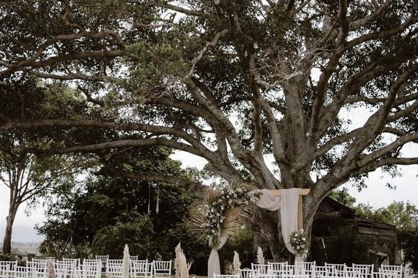Outdoor banquet area