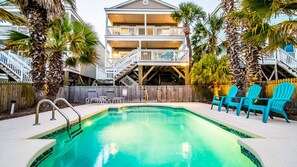 Outdoor pool, a heated pool - Best ocean views on the beach! private heated pool. Unobstructed ocean views (Surfside beach)