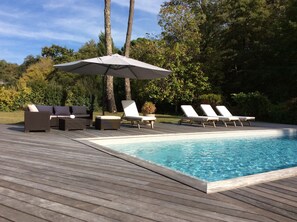 Piscine extérieure, piscine chauffée