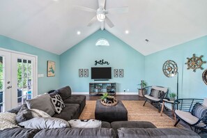 TV, DVD player, table football, books