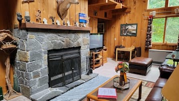 TV, fireplace, DVD player, foosball