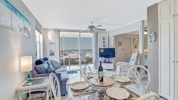 Smart TV, DVD player, books, video library