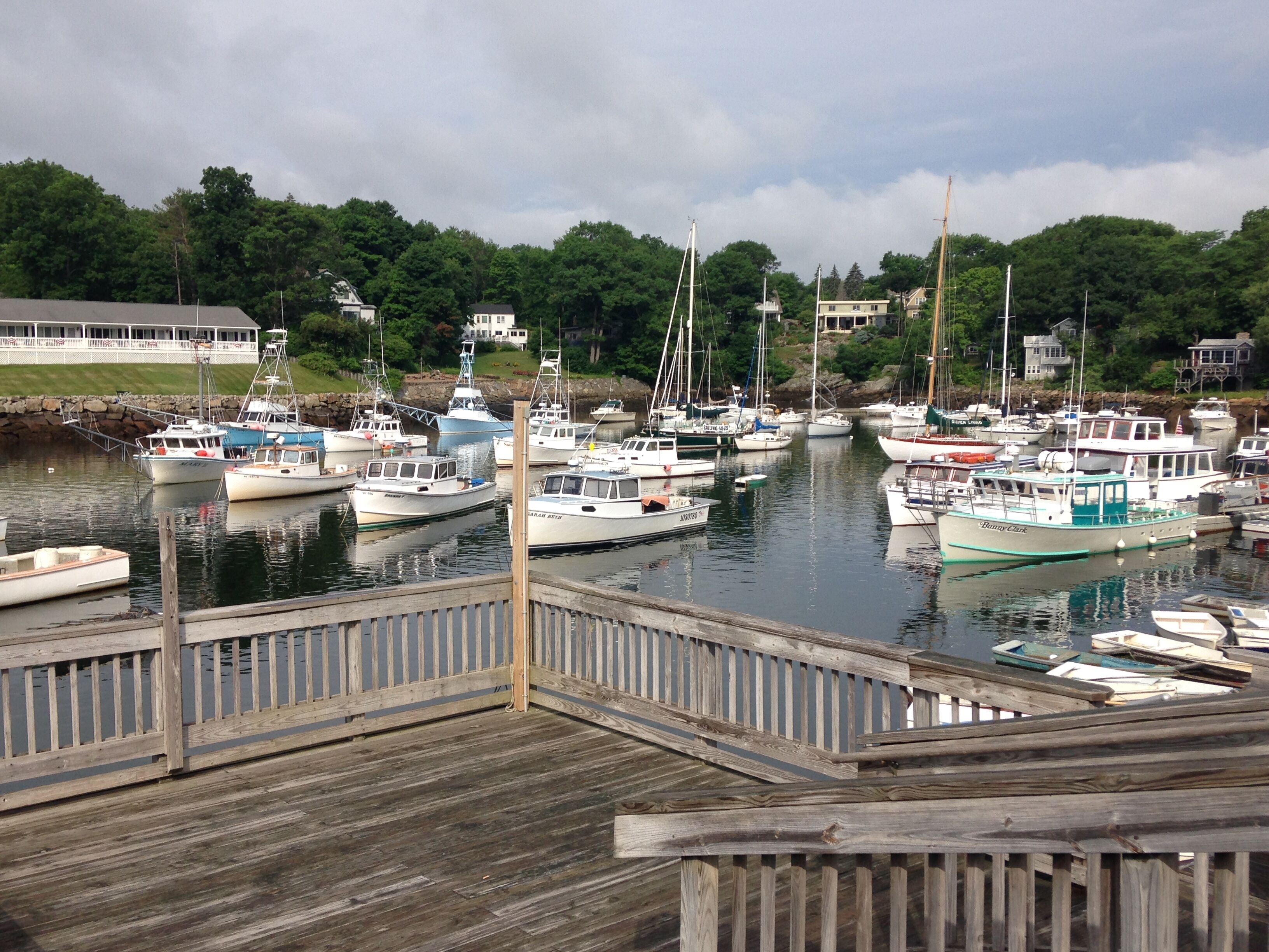 Lobster boats docked in Perkin's Cove in Qgunquit.