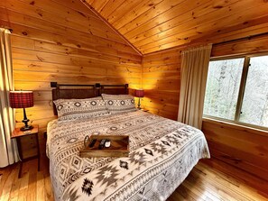 2 bedrooms, memory-foam beds, desk, iron/ironing board