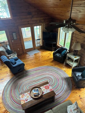Smart TV, DVD player, books, video library