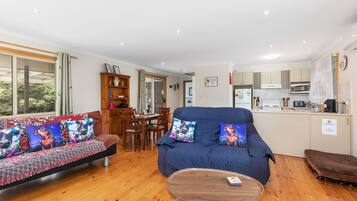 Smart TV, chimenea, reproductor de DVD y libros