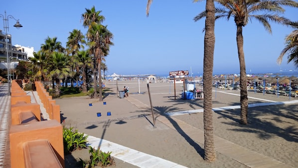 Beach nearby, sun-loungers