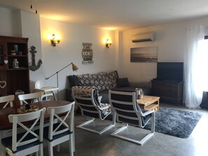 TV, DVD player, toys, books - Bright, spacious apartment in Moraira town with vineyard and mountain views,  (moraira)