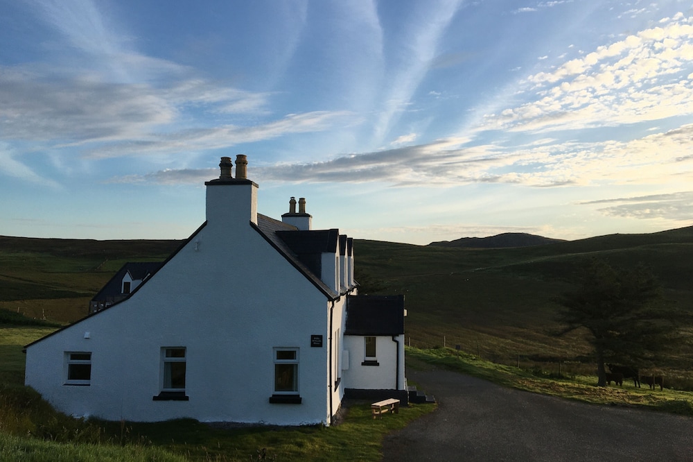 Traditional Croft House, modern interior, in stunning landscape, near the coast.