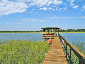 Property grounds - Pool w/ Waterfall, Deep Water Dock, 3rd Row Home (Isle of Palms)