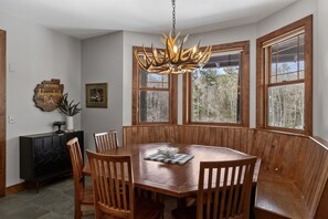 Dining - Luxury Waterfront Retreat • Treehouse, Hot Tub & Fireplace (Minerva)