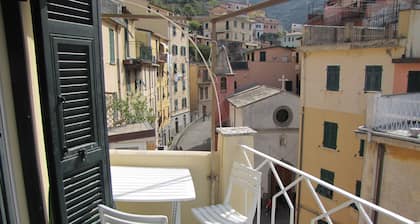 Cinque Terre, Riomaggiore, apartamento con vistas al pueblo y el mar