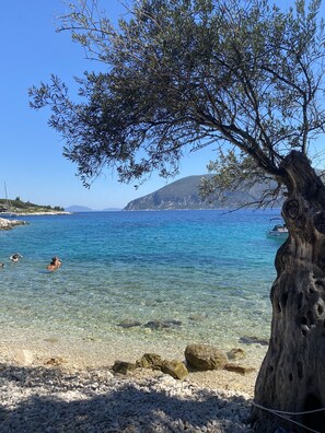 Beach nearby, sun loungers, beach towels