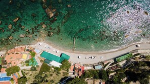 على الشاطئ، كراسي للتشمس، مناشف للشاطئ