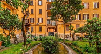 Central near Vatican, olympic stadium with terrace, elevator and garage.