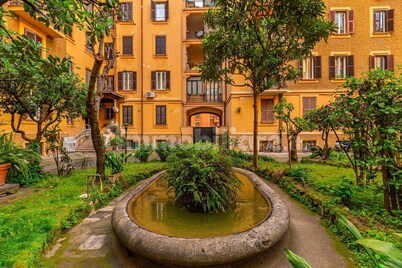Central near Vatican, olympic stadium with terrace, elevator and garage.